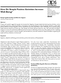 Cover page: How Do Simple Positive Activities Increase Well-Being?