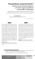 Cover page: Esa paz blanca, esa paz de muerte: tiempos de paz, tiempos de guerra y el cronos negro imposible en el posconflicto colombiano