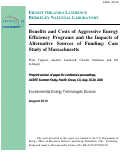Cover page: Benefits and Costs of Aggressive Energy Efficiency Programs and the Impacts of Alternative Sources of Funding: Case Study of Massachusetts