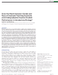 Cover page: Does the Match between Gender and Race of Graduate Teaching Assistants and Undergraduates Improve Student Performance in Introductory Biology?