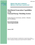 Cover page: Distributed generation capabilities of the national energy modeling 
system