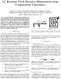 Cover page: LC Resonant Clock Resource Minimization using Compensation Capacitance