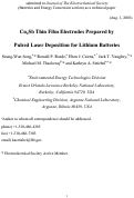 Cover page: Cu2Sb thin film electrodes prepared by pulsed laser deposition f or lithium batteries