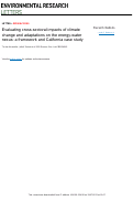 Cover page: Evaluating cross-sectoral impacts of climate change and adaptations on the energy-water nexus: a framework and California case study