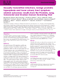 Cover page: Sexually transmitted infections, benign prostatic hyperplasia and lower urinary tract symptom‐related outcomes: results from the Prostate, Lung, Colorectal and Ovarian Cancer Screening Trial