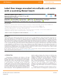 Cover page: Label-free image-encoded microfluidic cell sorter with a scanning Bessel beam