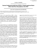 Cover page: Common Variable Immunodeficiency (CVID) in a Treated Lymphoma Patient: Which Came First, the Lymphoma or the CVID?