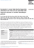 Cover page: Increments in serum high-density lipoprotein cholesterol over time are not associated with improved outcomes in incident hemodialysis patients.