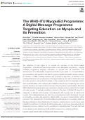 Cover page: The WHO-ITU MyopiaEd Programme: A Digital Message Programme Targeting Education on Myopia and Its Prevention.