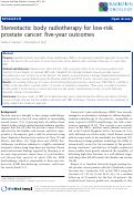 Cover page: Stereotactic body radiotherapy for low-risk prostate cancer: five-year outcomes