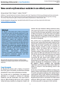 Cover page: New onset erythematous nodules in an elderly woman