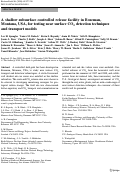 Cover page: A shallow subsurface controlled release facility in Bozeman, Montana, USA, for testing near surface CO2 detection techniques and transport models