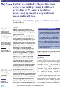 Cover page: Factors associated with positive user experience with primary healthcare providers in Mexico: a multilevel modelling approach using national cross-sectional data