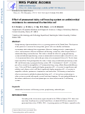 Cover page: Effect of preweaned dairy calf housing system on antimicrobial resistance in commensal Escherichia coli