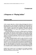 Cover page: A Response to “Playing Indian”