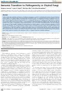 Cover page: Genomic Transition to Pathogenicity in Chytrid Fungi