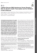 Cover page: A Whole-Genome RNA Interference Screen Reveals a Role for <i>Spry2</i> in Insulin Transcription and the Unfolded Protein Response.