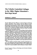 Cover page: The Tribally Controlled Colleges in the 1980s: Higher Education's Best Kept Secret