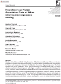 Cover page: How American Nurses Association Code of Ethics informs genetic/genomic nursing