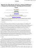 Cover page: Pulsed Laser Microbeam Cell Lysis: Analysis of Biological Response by Hydrodynamic Modeling and Fluorescence Assays