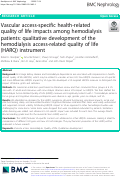 Cover page: Vascular access-specific health-related quality of life impacts among hemodialysis patients: qualitative development of the hemodialysis access-related quality of life (HARQ) instrument