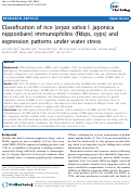 Cover page: Classification of Rice (Oryza sativa L. japonica Nipponbare) Immunophilins (FKBPs, CYPs) and Expression Patterns under Water Stress