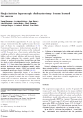 Cover page: Single-incision laparoscopic cholecystectomy: lessons learned for success