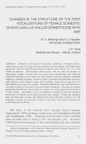 Cover page: Changes in the Structure of the Peep Vocalizations of Female Domestic Chicks (      <em>Gallus Gallus Domesticus</em>      ) with Age