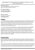 Cover page: Preliminary Excavations of Secondary burials in San Juan, Puerto Rico