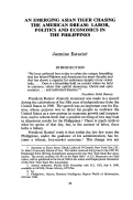 Cover page: An Emerging Asian Tiger Chasing the American Dream: Labor, Politics and Economics in the Philippines