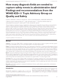 Cover page: How many diagnosis fields are needed to capture safety events in administrative data? Findings and recommendations from the WHO ICD-11 Topic Advisory Group on Quality and Safety