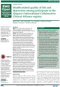 Cover page: Health-related quality of life and depression among participants in the Sjögren’s International Collaborative Clinical Alliance registry