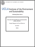 Cover page: On environmental lifecycle assessment for policy selection