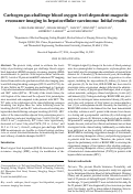 Cover page: Carbogen gas-challenge blood oxygen level-dependent magnetic resonance imaging in hepatocellular carcinoma: Initial results.