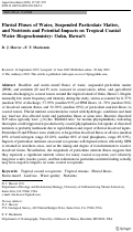 Cover page: Fluvial Fluxes of Water, Suspended Particulate Matter, and Nutrients and Potential Impacts on Tropical Coastal Water Biogeochemistry: Oahu, Hawai‘i