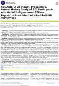 Cover page: XOLARIS: A 24-Month, Prospective, Natural History Study of 201 Participants with Retinitis Pigmentosa GTPase Regulator-Associated X-Linked Retinitis Pigmentosa.