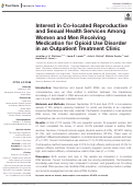 Cover page: Interest in Co-located Reproductive and Sexual Health Services Among Women and Men Receiving Medication for Opioid Use Disorder in an Outpatient Treatment Clinic.