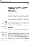 Cover page: Selectivity and Sociality: Aggression and Affiliation Shape Vole Social Relationships