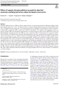 Cover page: Effects of aquatic nitrogen pollution on particle-attached ammonia-oxidizing bacteria in urban freshwater mesocosms