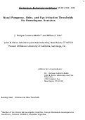 Cover page: Nasal pungency, odor, and eye irritation thresholds for homologous acetates