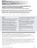 Cover page: Treatment of Systemic Sclerosis-associated Interstitial Lung Disease: Evidence-based Recommendations. An Official American Thoracic Society Clinical Practice Guideline.