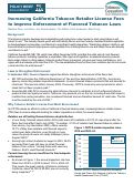 Cover page of Increasing California Tobacco Retailer License Fees to Improve Enforcement of Flavored Tobacco Laws