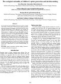 Cover page: The ecological rationality of children’s option generation and decision making