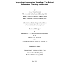 Cover page: Improving Construction Workflow- The Role of Production Planning and Control