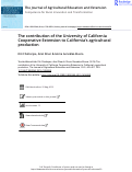 Cover page: The contribution of the University of California Cooperative Extension to California's agricultural production