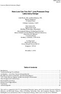 Cover page: How low can you go? Low pressure drop laboratory design