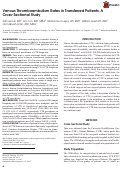 Cover page: Venous Thromboembolism Rates in Transferred Patients: A Cross-Sectional Study