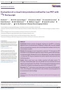Cover page: Evaluation of a visual interpretation method for tau‐PET with 18F‐flortaucipir
