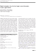 Cover page: Right hemisphere has the last laugh: neural dynamics of joke appreciation