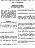 Cover page: Children's early perceptual and late-emerging social sensitivity to accented speech